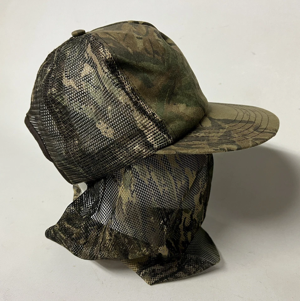 Vintage Camo Camouflage Hunting Mosquito Net Facemask Snapback Hat - Made in USA - Изображение 2 из 4