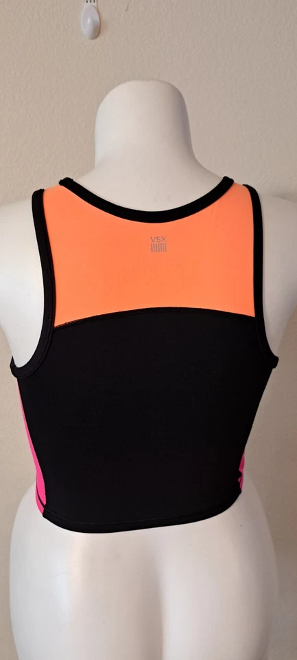 Victoria's Secret VSX 运动女式黑色圆领无袖尼龙上衣 M 码 — 第 3/4 张图片