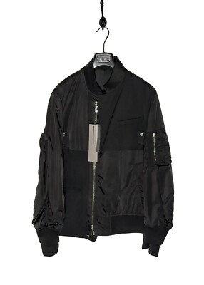 Dior X Sacai FW21 Black Hybrid Zip-up Bomber Jacket - 50 IT | eBay