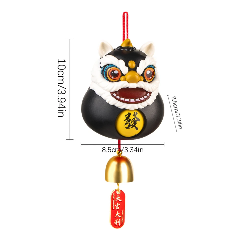 Adorno de Danza del León Chino Festival Oriental León Feliz 3.35X3.35X3.94 Pulgadas Foto 2 de 4