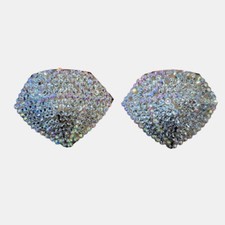 AB Clear Glass Diamond Rhinestone Pasties in a Size 2 3/4"