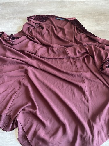 EUC Polo Ralph Lauren Burn-Out Velvet Wrap Maxi Dress Burgundy Size 2 - Picture 10 of 17