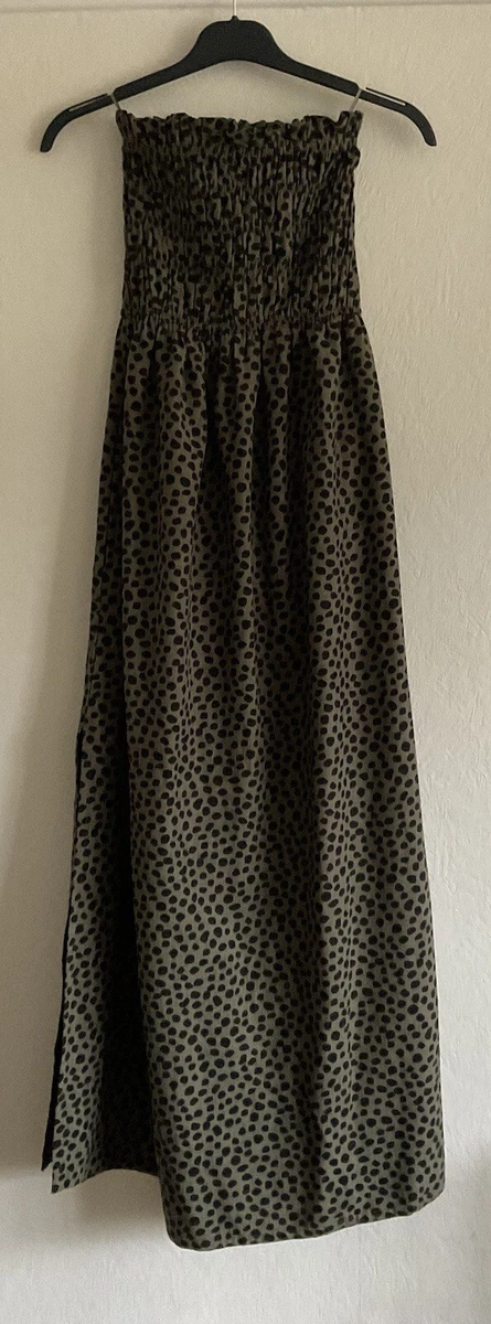 Khaki bandeau cheap maxi dress