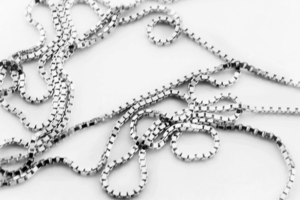 catena girocollo veneta veneziana oro bianco 18kt. cm.45 cm.50 cm.60 gr. 1,8-2,0 - Immagine 3 di 4