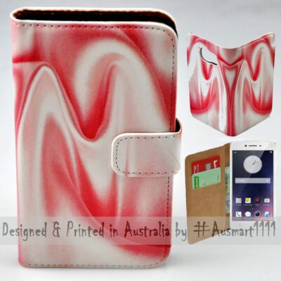 For OPPO Series - Pink Satin Theme Print Wallet Mobile Phone Case Cover