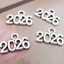 9 14mm Alloy Charm Pendant 2026 Letter Tibetan Silver Crafts 100pcs/lot