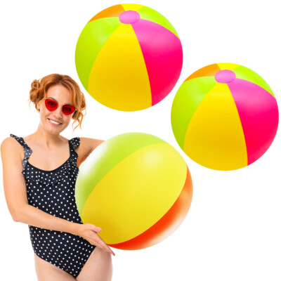2er Pack Riesige Regenbogen Aufblasbare Strandbälle 22 Zoll Sommer Pool Beach Party Spielzeug