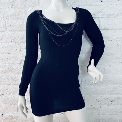 Express Women's black Sweater Dress size XS Removable Necklace Knit Casual  Party | eBay