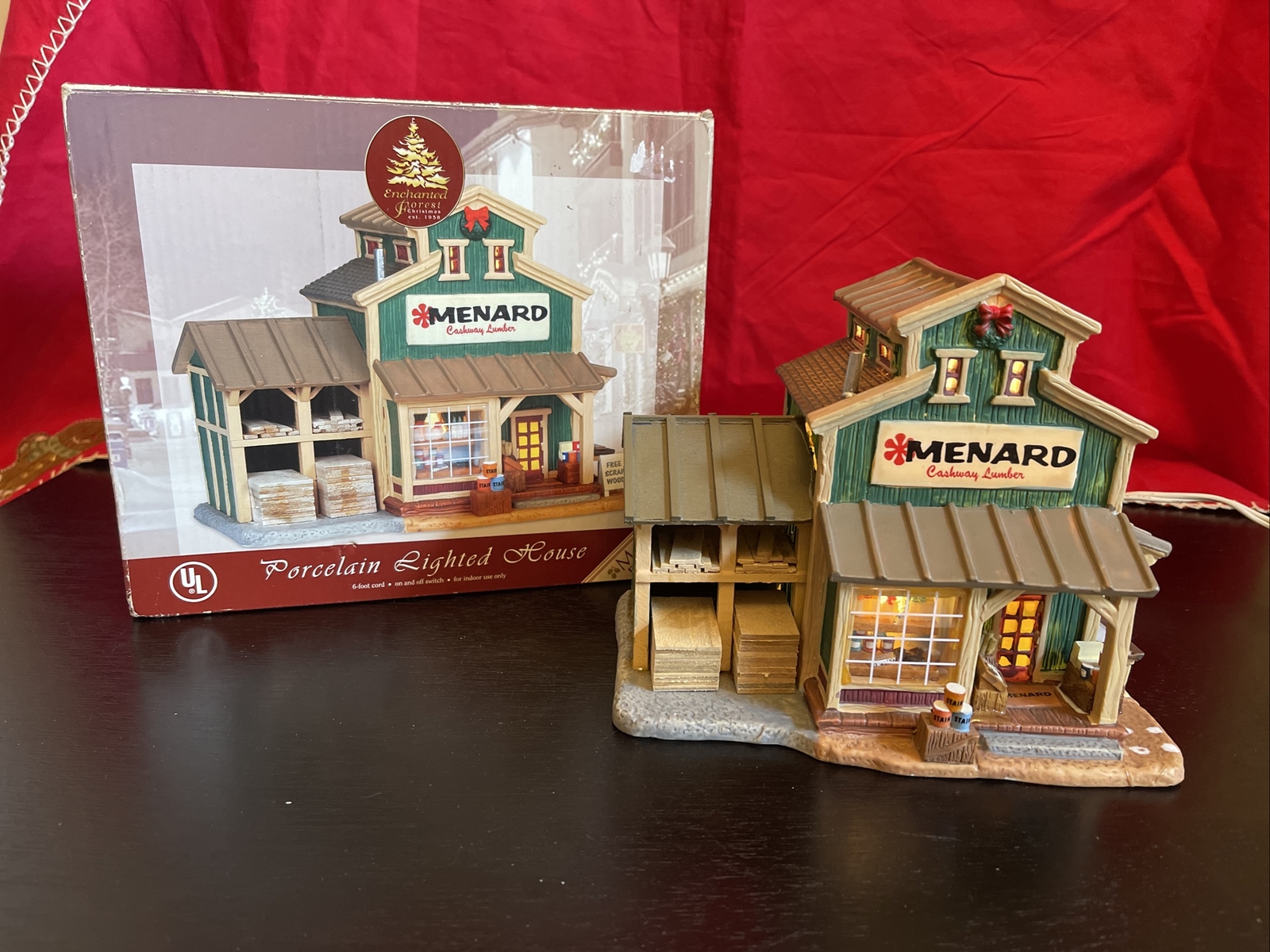 2005 Lemax Village MENARD CASHWAY LUMBER Lighted Porcelain Building eBay