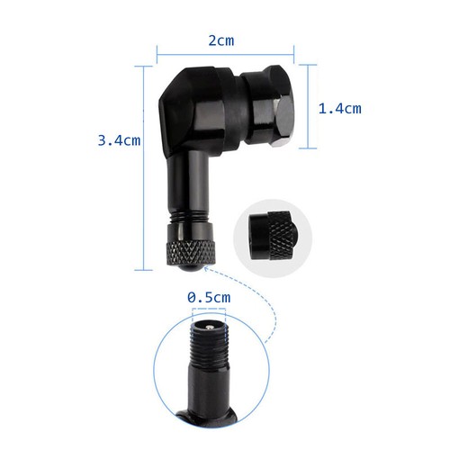2PCS Car Motorcycle 90 Degree Wheel Tire Tyre Valves Stem Caps Cover Accessories - Picture 3 of 12