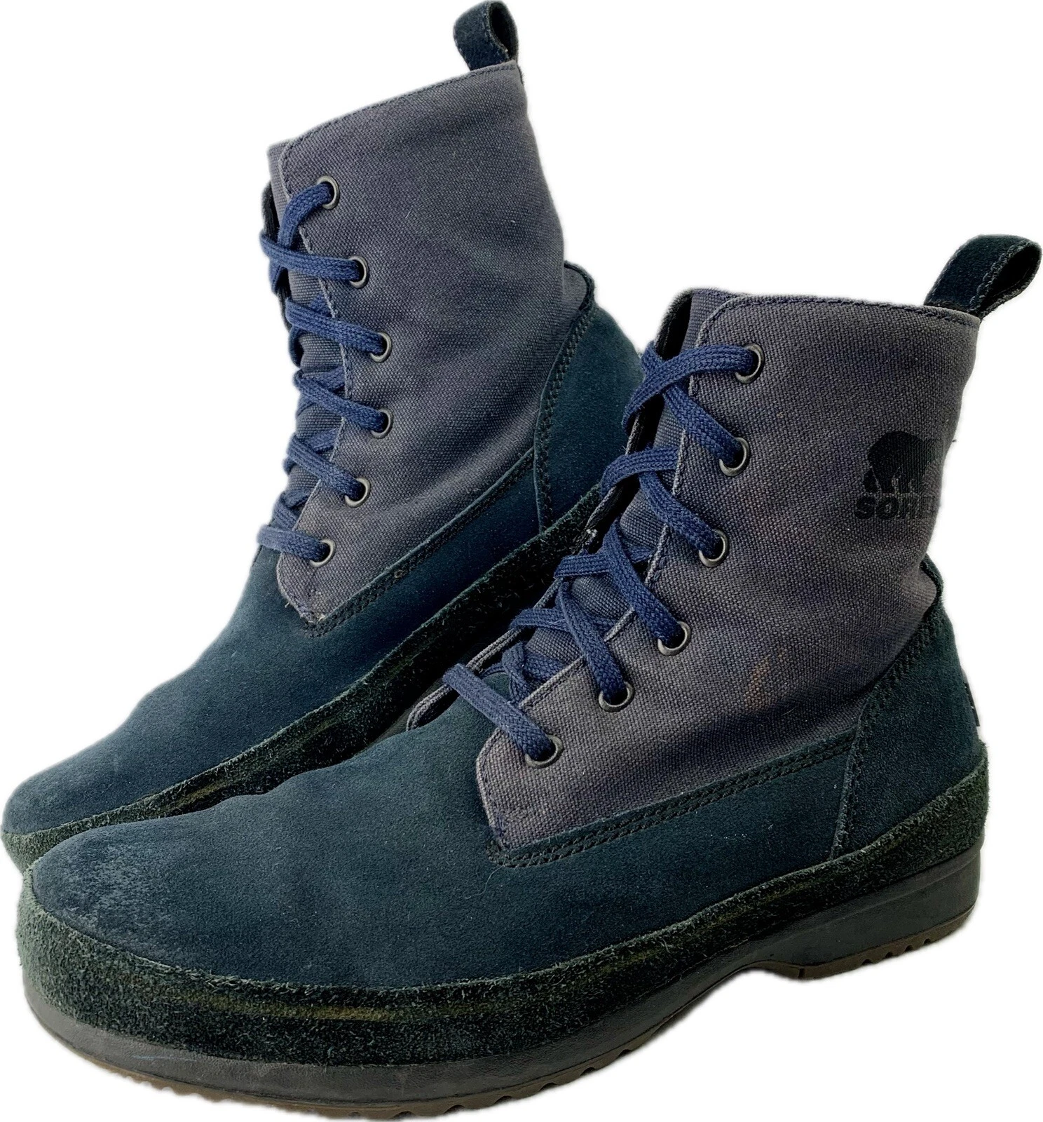 sorel woodbine surplus lace up canvas & suede boots
