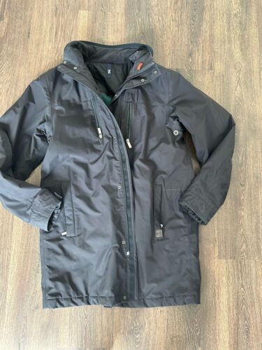 Ermenegildo Zegna Sports Multi Weather Black Globe Jacket Coat size L Desinger