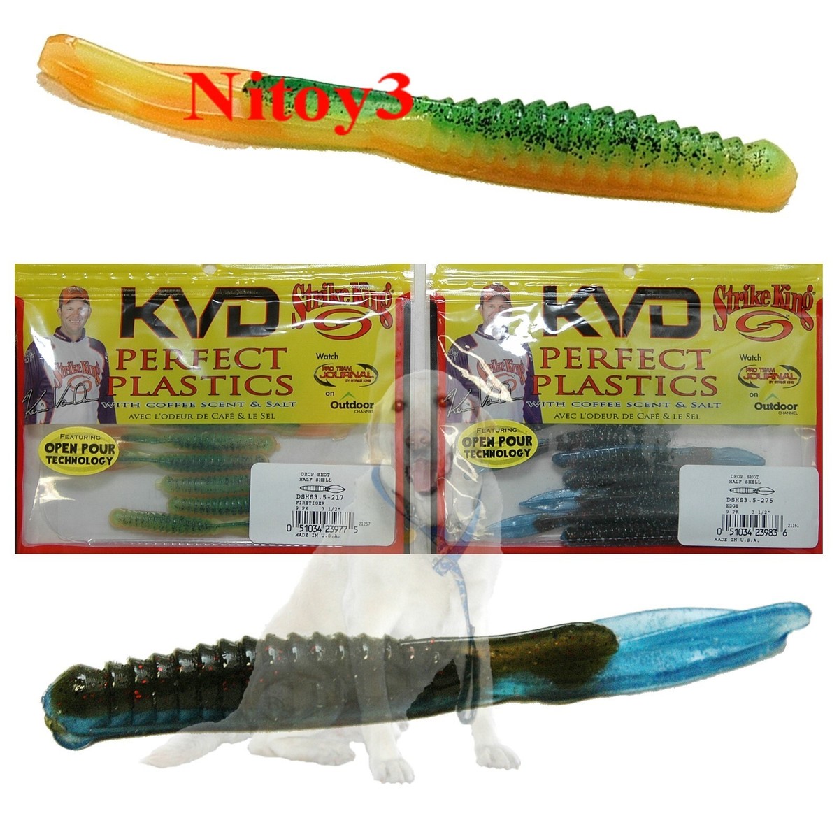Strike King KVD Drop Shot Half Shell Soft Bait Salt Injected