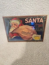 ANTIQUE  FRAMED 1928 Santa SANTA PAULA Limoneria VENTURA Co Crate Label w/COA