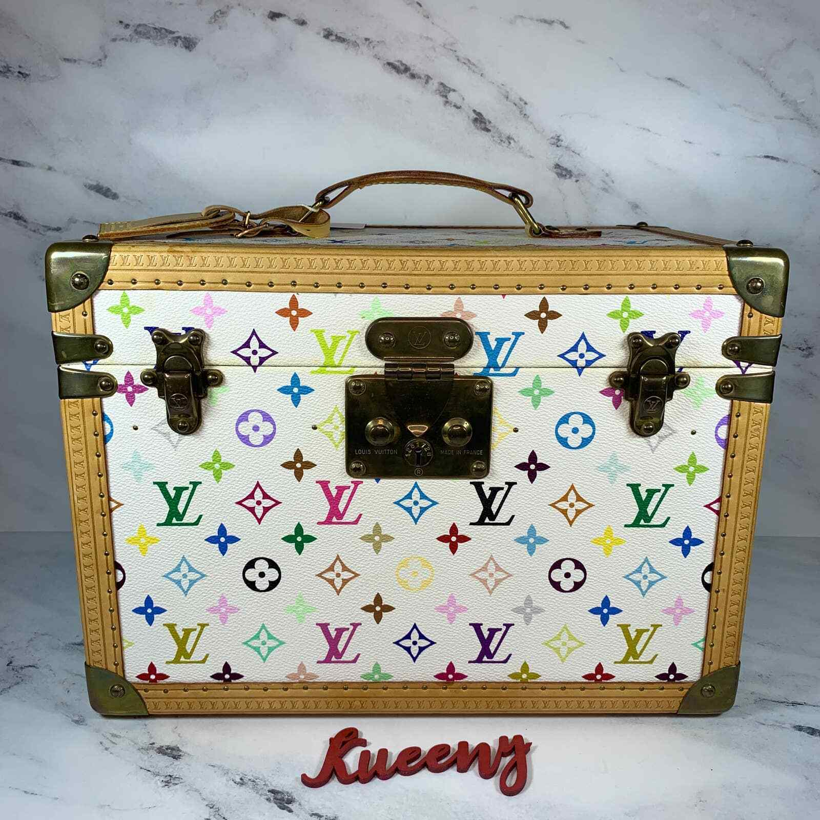 Louis Vuitton Monogram Trunk Jewelry Box Case Brown x Pink Purple Bag