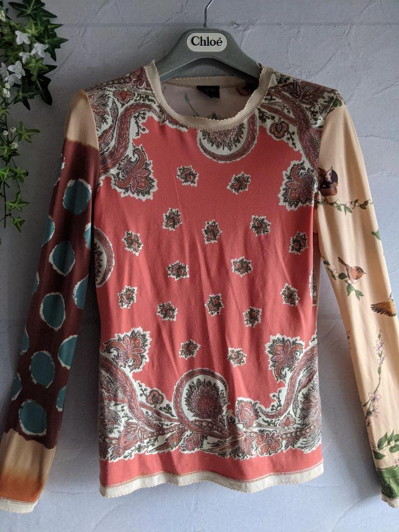 JEAN PAUL GAULTIER FEMME Full Pattern Power Net Long Sleeve Tops Multi 40 USED