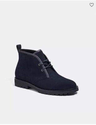 Coach Men's Desert Boot in Beautiful Dark Navy Suede Size Men 11.5D