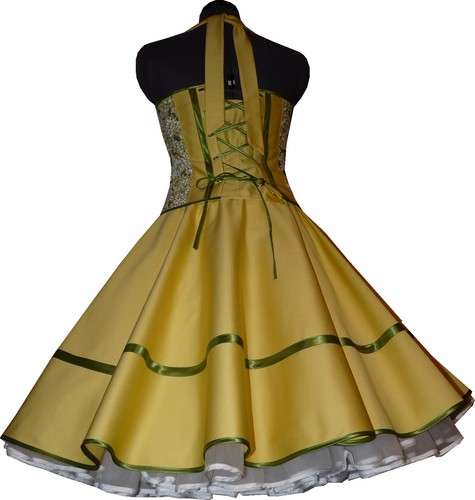 Exklusives Petticoatkleid Blüten Hochzeit Jugendweihe Tanzkleid Vintage - Bild 3 von 4