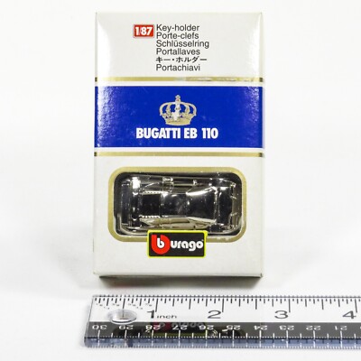 Burago Bugatti EB 110 Keychain Key-holder 1/87 Scale Made in Italy NEW SEALED