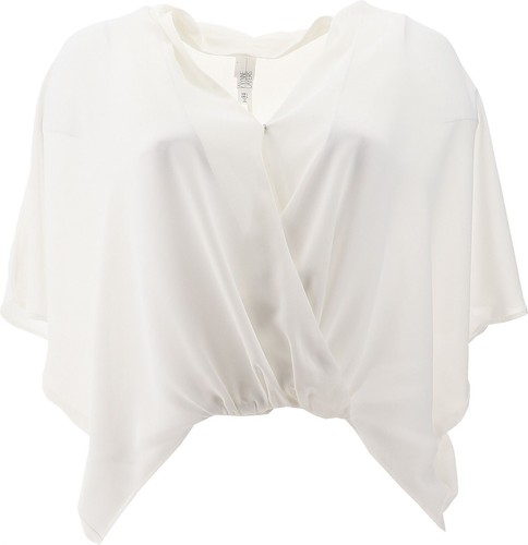WynneLayers Washed Crepe 3/4 Dolman Slv Twist Top Cloud S NWOT (715)