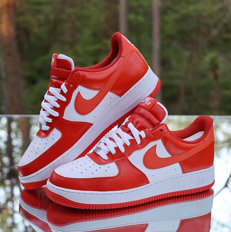 Nike Air Force 1 Low Custom Team Orange Men's Size 13 White DC2911