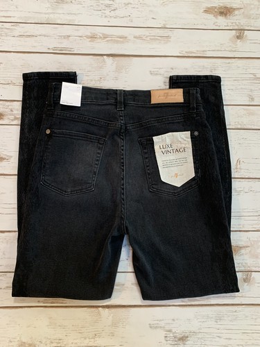 7 For All Mankind Luxe Vintage Aubrey Snake Printed Black Jeans High Waist Sz 26 - Picture 8 of 10