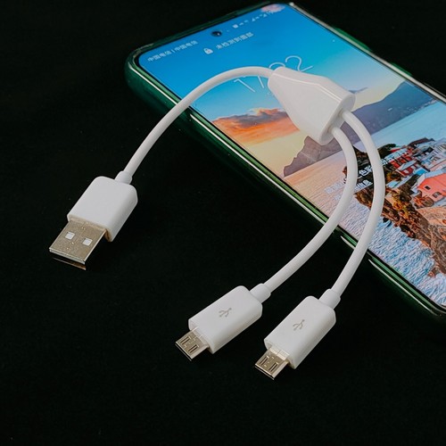 20cm Dual Micro USB Splitter Cable Power 2 Micro USB Devices - Picture 3 of 4
