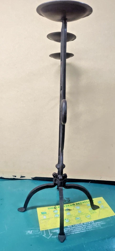 VTG. Gothic Wrought Iron Candle Stand Candelabras 25” tall 5 Tier Halloween  - Image 2 of 4