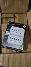 Case of 8 - GE Pro 6-Outlet Extender Surge Protector with Night Light