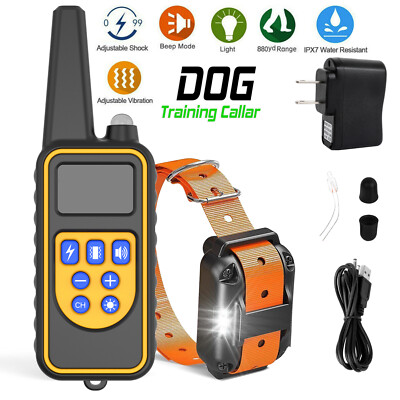 3000 FT Remote Dog Shock Training Collar Rechargeable Waterproof LCD Pet Trainer