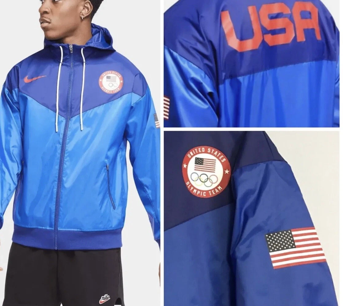 Nike Team USA Olympic Sportswear Windrunner Blue Jacket CK5813 455 Mens M