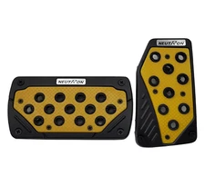Black and Yellow Universal Sports Pedal Pad Non Slip Automatic Car Neutron Style