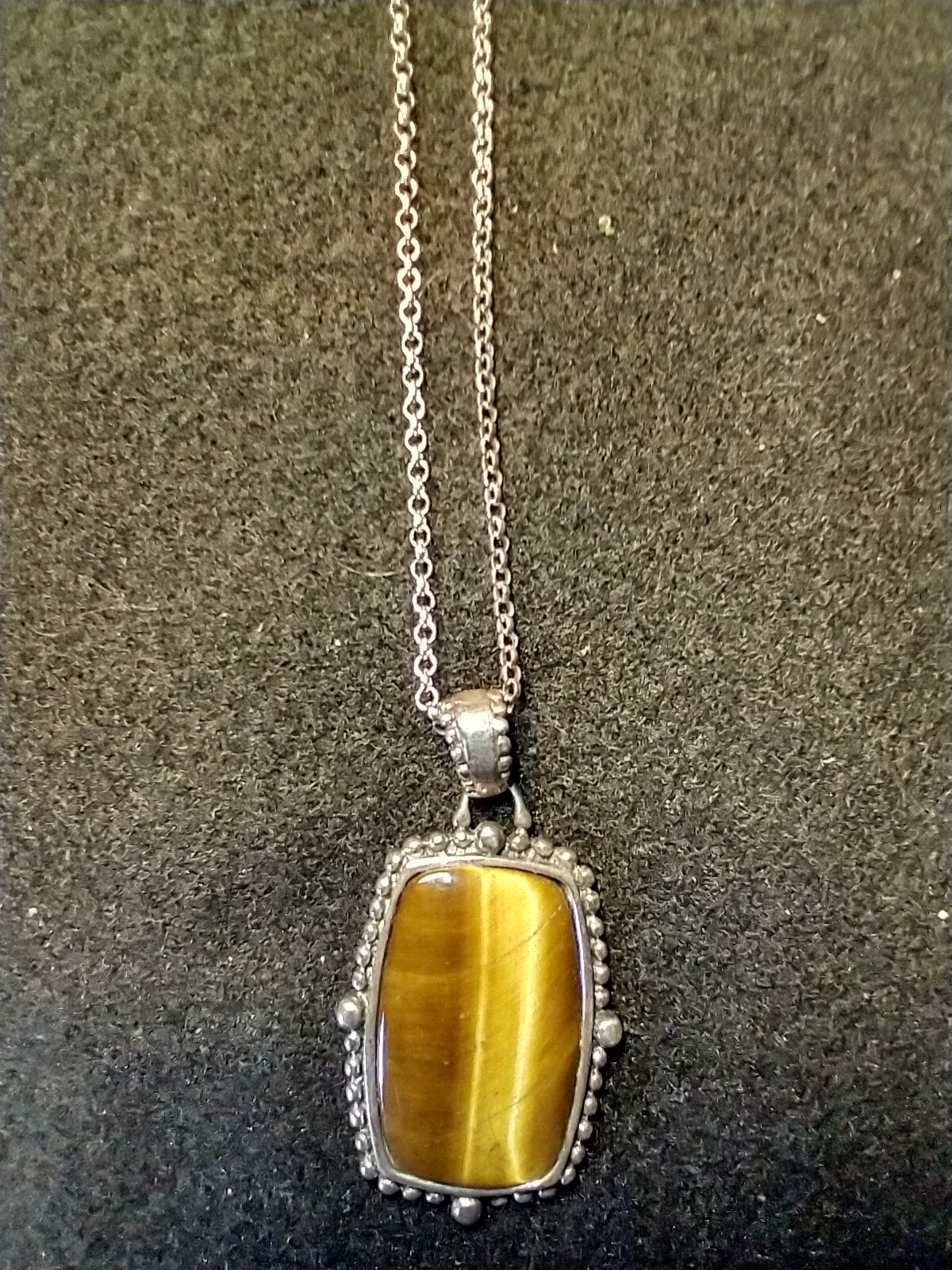 Vintage Sterling Silver and Rectangular Tiger Eye… - image 2