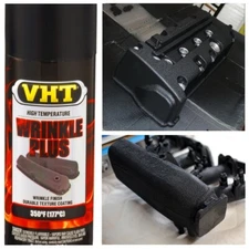 2PK Black Wrinkle Satin Paint Deep Rich Texture High Temp Engine Enamel Coating
