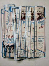 6 Packs Precision Tied No Slip Double Sliced Snelled Hooks Size 2/0 