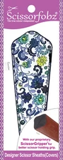 SCISSORFOBZ Designer Scissors Sheath Cover Single large Blue Victorian Floral