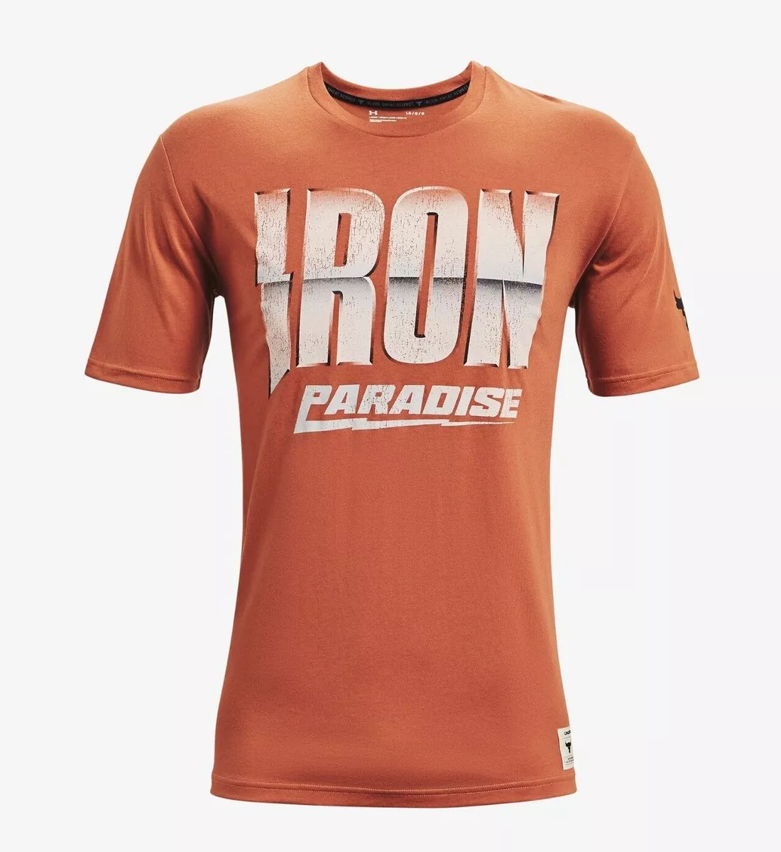 Under Armour Men s Project Rock Iron Paradise Shirt 1363557 843 Orange L