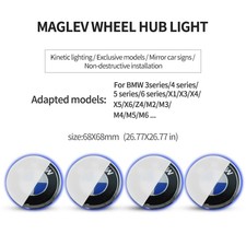 4X Car Cover Hood LED Tire Emblem Badge Wheel Center Hub Caps For BMW Blue Light