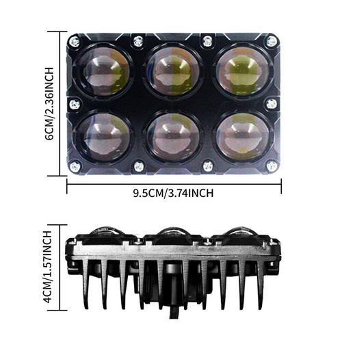 9-80V 24W Motorcycle Motorbike External Spotlight Fog Light LED Auxiliary Lamp - Picture 4 of 13