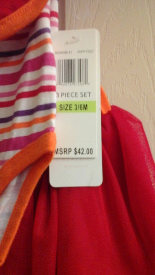 Rocawear Set Infantil Niñas 3/6 Meses, Tutú, Babero, Multicolor, 3 Piezas Nuevo con Etiquetas $42 Foto 3 de 4