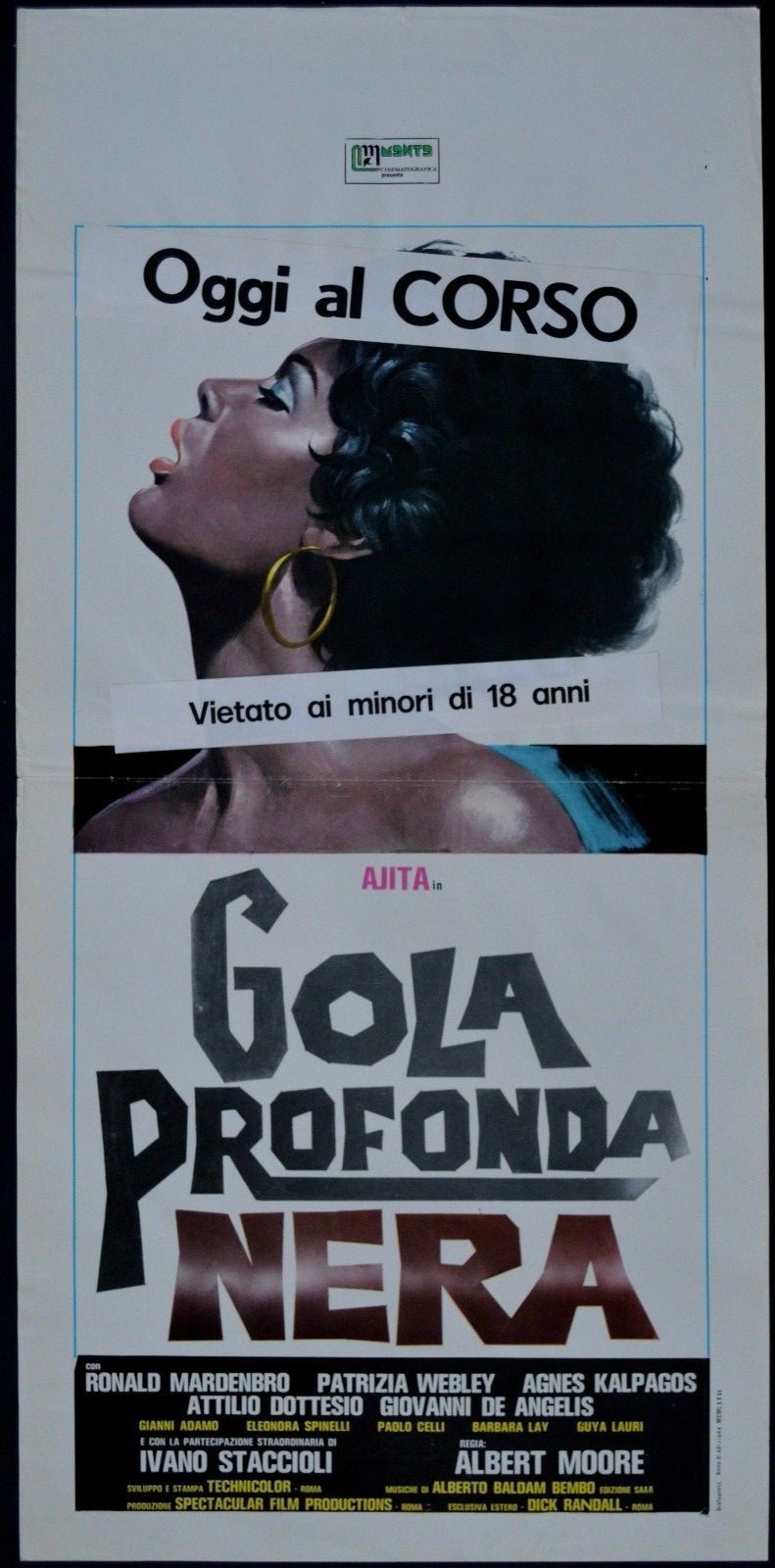 Locandina originale film Gola profonda nera (1976) - Regia di Guido Zurli