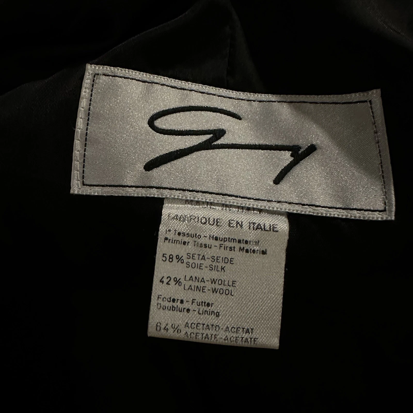 VERSACE AUTENTICO BLAZER DONNA VINTAGE GENNY LANA SETA NERO taglia 8