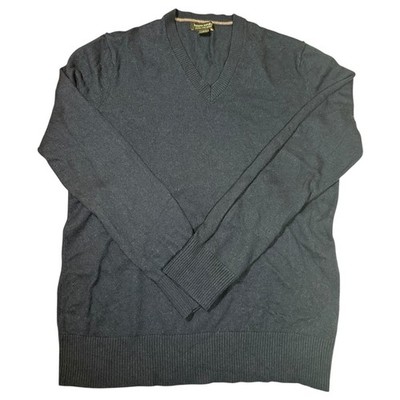 Banana Republic Extra Fine Merino Wool V-Neck Sweater Navy Mens Size Large