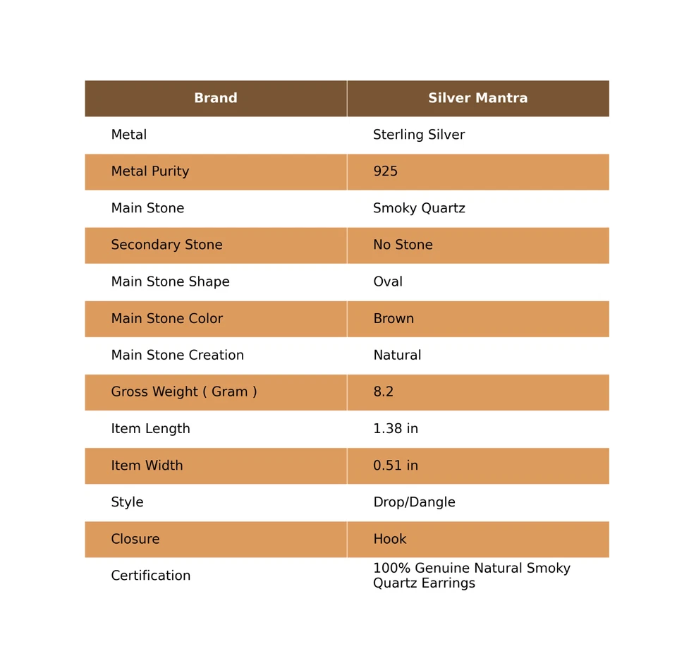 Orecchini Pendenti A Bezel In Argento 925 Con Quarzo Fumé Naturale Ovale - Immagine 2 di 4