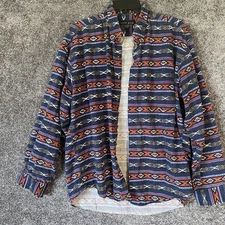 Vintage West Prep Brushpopper Flannel Shirt Mens Large Aztec Western 90s Cowboy