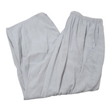 Womens Flax Linen Pants Size 2G Wide Leg Blue