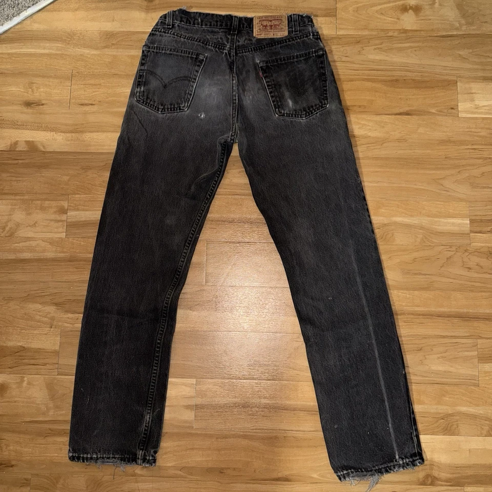 De colección 1987 Levis 505 Negro Lavado W31 L32 Regular Pierna Recta Hecho en Territorio de EE. UU. Foto 2 de 4