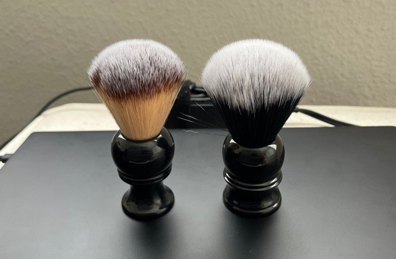 Maggard Razors Black Resin Handle Synthetic Shaving Brushes - 22mm + 24mm