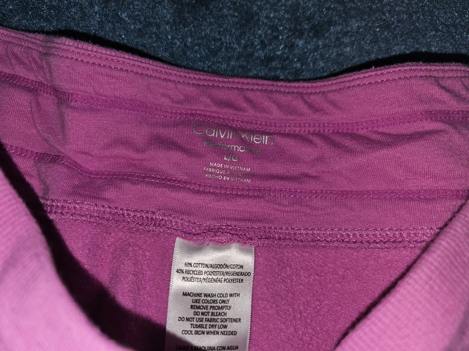 Pantalones de chándal para mujer Calvin Klein Performance rosa y blanco con logotipo grandes L Foto 4 de 4