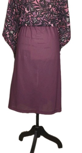 Sag Harbor Woman - Burgundy Floral Lined Polyester Pull-On Skirt - Size 3X - Picture 4 of 4